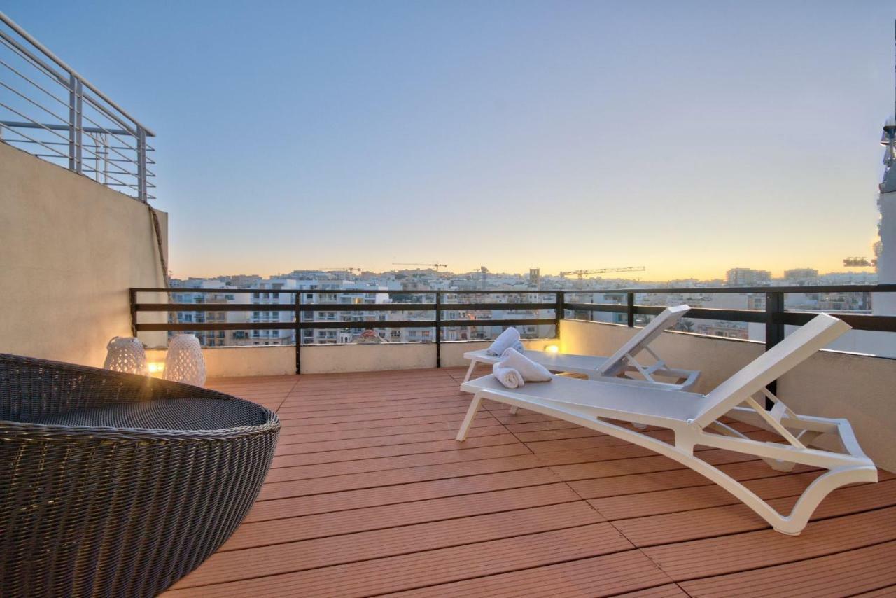 Spinola Court - Stunning Seaview Apartment & Penthouse On Spinola Bay By Shortletsmalta Saint Julian's Exterior foto